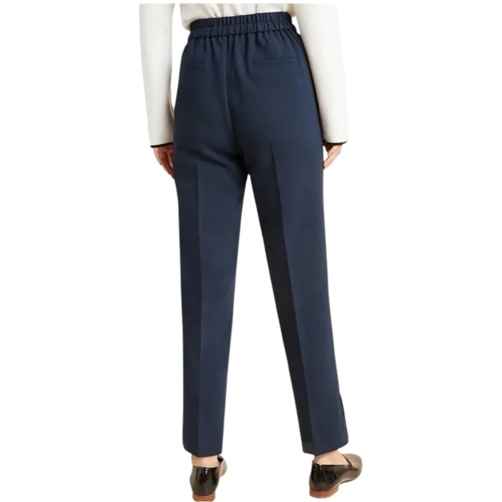 Anthropologie Navy Blue Copley Tapered Leg Pleated Trouser Pants size XS